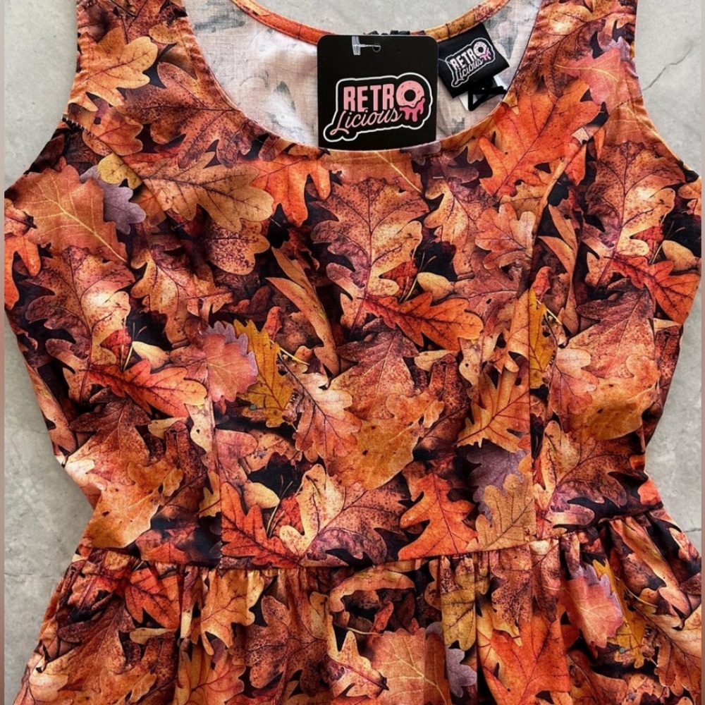 Fall Leaves Fit & Flare Dress by Retrolicious